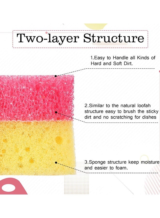 3 PCS Dual Sided Scrub Sponge Multi Functional Cute Temperature Sensitive Non Scratch Dish Sponge For Washing Dishes Kitchen Bathroom - Image 3